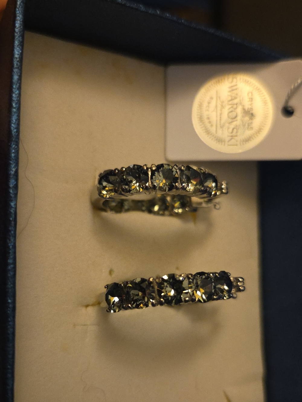Swarovski Black Diamond Crystal Inside Out Earrings